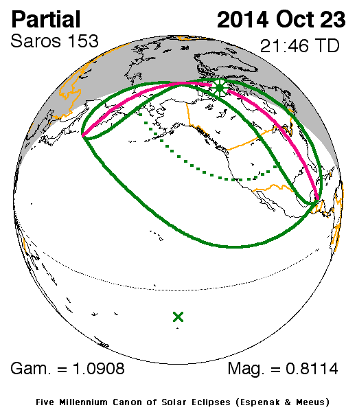 NASA Eclipse map of 10 23 14 eclipse