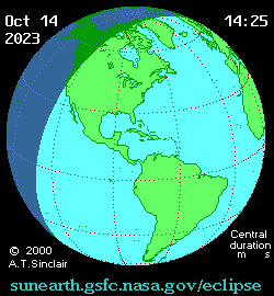 eclipse anular em 14 outubro de 2023