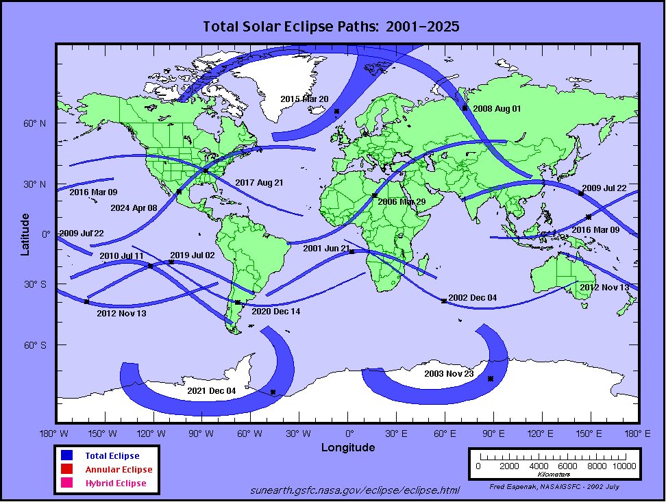 Maps of Solar Eclipse Paths