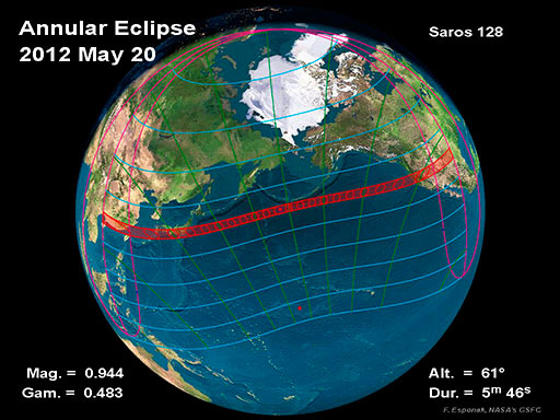2012 Annular Solar Eclipse Global Map