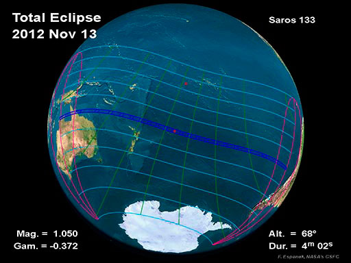 2012 Total Solar Eclipse Global Map
