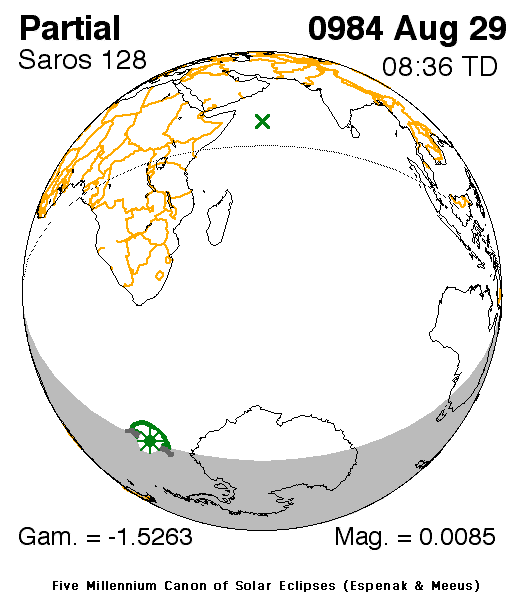 Nasa Catalog Of Solar Eclipses Of Saros 128