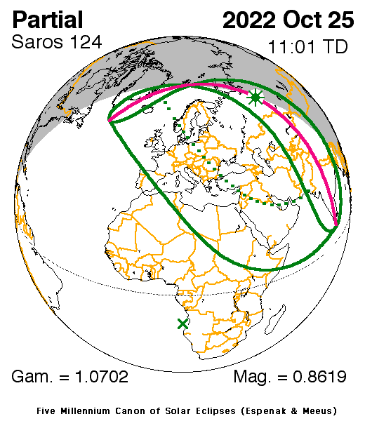 Path of October 2022 eclipse