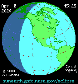 Animation des Finsternisverlaufs der Sonnenfinsternis am 08. April 2024 | Bild: NASA