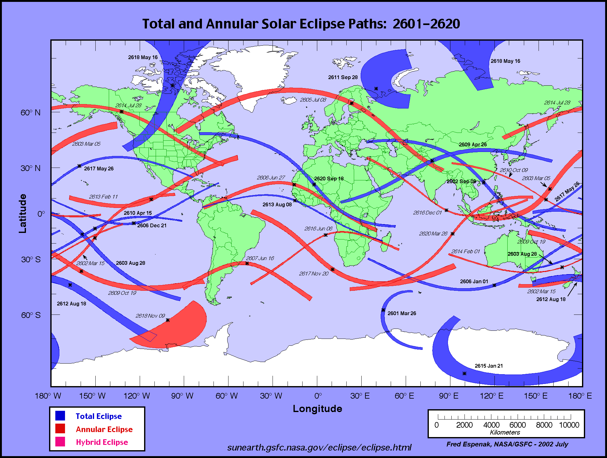Solar Eclipse Map. World Atlas Plasma.